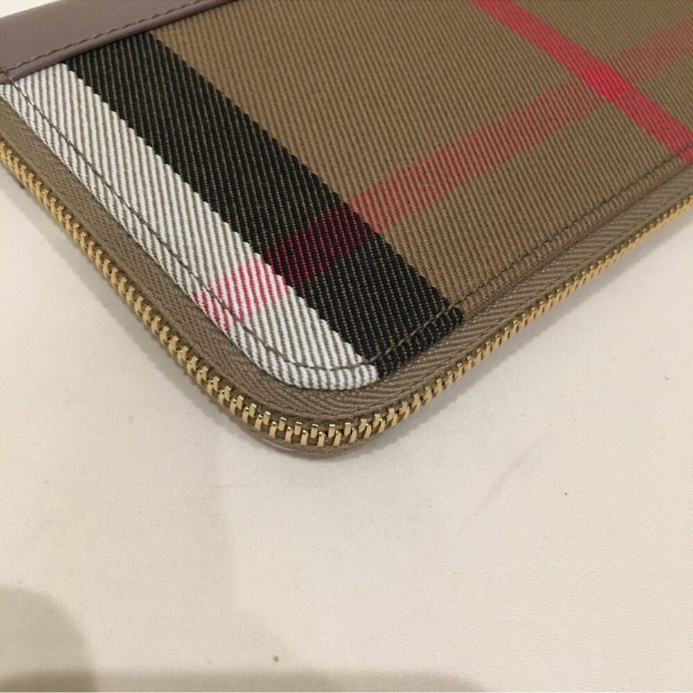 NWOT Burberry Brown Purple Long Leather Wallet - Picture 5 of 10